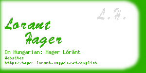 lorant hager business card